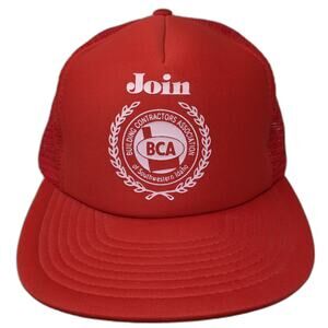 Speedway Trucker Hat Red One Size Building Contractors Association Idaho BCA